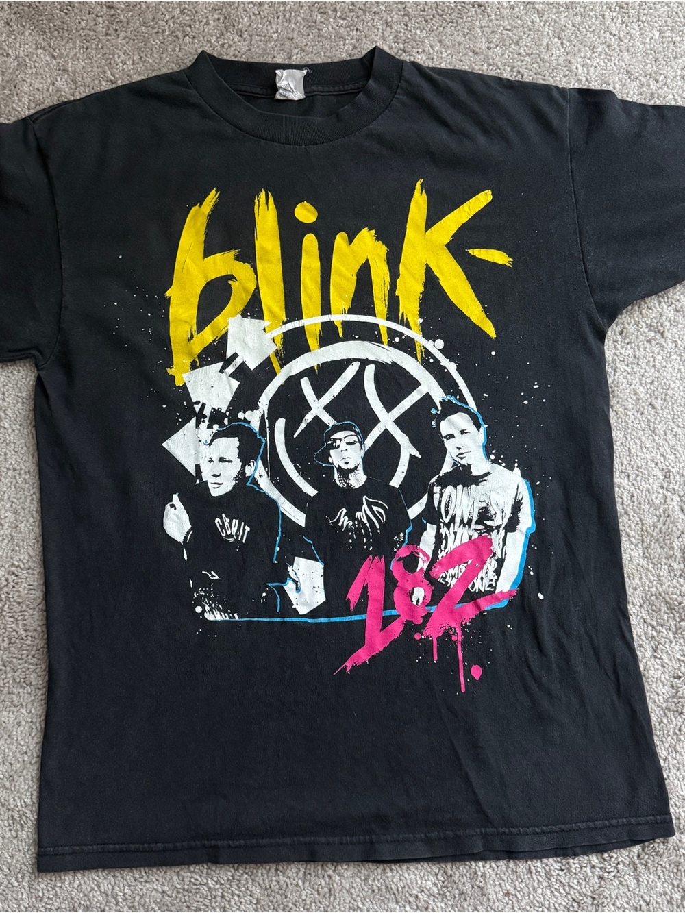 Blink 182 Summer 2009 Reunion Tour Shirt double sided Black Medium 20.5x28